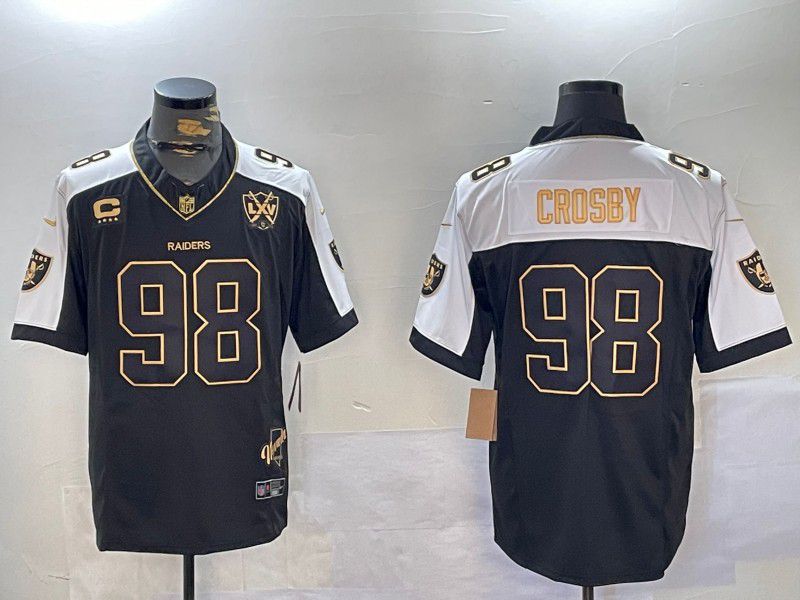 Men Oakland Raiders #98 Crosby Black three generations 2024 Nike Limited NFL Jersey style 1->chicago bears->NFL Jersey